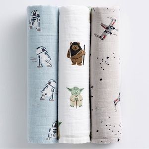 Set of 3 organic muslin Star Wars swaddles